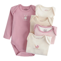 Bērnu rāpulītis ar garām piedurknēm, klasisks, meitenēm/mazuļiem Cool Club Cute Bunny CUG2700725-00, balts krās./bēša krās./gaiši rozā krās., 74 cm, 5 gab.