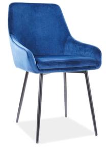 Ēdamistabas krēsls Modern Albi Velvet, zila krās., 50 cm x 45 cm x 82 cm