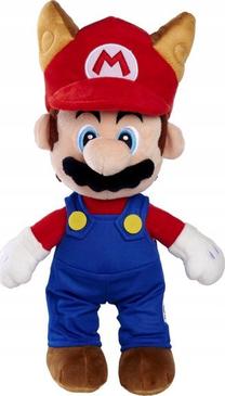 Mīkstā rotaļlieta Simba Super Mario Racoon Mario, zila krās./brūna krās./sarkana krās., 30 cm