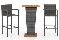Āra mēbeļu komplekts VLX Garden Bar Set, pelēks krās., 2 sēdvietas