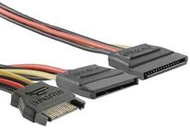 Vads Qoltec SATA 15-pin - SATA 15-pin x2 SATA, SATA 15 pin female, 0.5 m