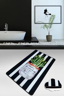 Vonios grindų kilimėlis Foutastic Aloevera 359CHL4458, įvairių spalvų, 80 cm x 100 cm