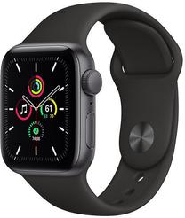 Viedais pulkstenis Apple Watch SE GPS 40mm Aluminum Black Sport Band LT, melns krās.