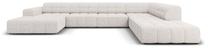Kampinė sofa Micadoni Home Jennifer Chenille Panoramic 7 Seats, šviesiai pilka sp., dešininė, 364 x 262 cm x 70 cm