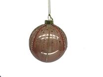 Ziemassvētku eglīšu rotaļlietu komplekts Christmas Touch EBS041150, bēša krās., 8 cm, stikls, 3 gab.