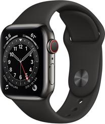 Viedais pulkstenis Apple Watch 6 GPS + Cellular 40mm M06X3EL/A, melns krās.