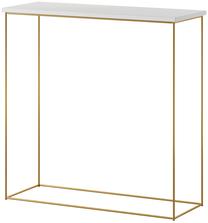 Консольный стол ADRK Milan CT-MIL-G-WM, золотой цв./белый цв., 30 см x 80 см x 80 см