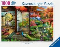 Dėlionė Ravensburger Kyoto Japanese Garden Teahouse, 50 cm x 70 cm, 1000 vnt., įvairių spalvų