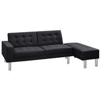 Sofa-lova VLX Faux Leather 244304, juoda sp., 153 x 69 cm x 70 cm