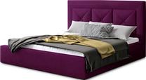 Lova dvigulė Cloe Mat Velvet 68, 200 x 200 cm, tamsiai violetinė sp., be čiužinio, su grotelėmis