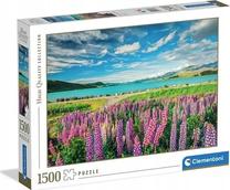 Dėlionė Clementoni Lupins At Lake Tekapo 31728, 59.2 cm x 84.4 cm, 1500 vnt., įvairių spalvų