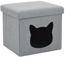 Kaķu māja VLX Folding Cat Bed, pelēka krās., 37 cm x 33 cm