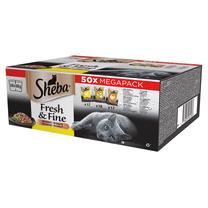 Mitrā kaķu barība Sheba Fresh & Fine Adult, vistas gaļa/tītara gaļa/mājputnu gaļa, 0.05 kg x 50 gab.