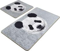 Vonios kilimėlių rinkinys Foutastic Huge Panda 359CHL2499, balta sp./juoda sp./pilka sp., 100 cm x 60 cm