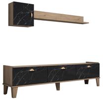 Sekcija Kalune Design Sumer E4030, ąžuolo sp./juoda sp., 44.8 cm x 178 cm x 34.6 cm