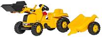 Traktors ar pedāļiem Rolly Toys CAT, dzeltena krās.