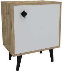 Naktinis staliukas Kalune Design Hastikoz 854KLN3316, ąžuolo sp./balta sp., 65 cm x 45 cm x 35 cm