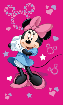 Vaikiškas rankšluostis Minnie Mouse 05, rožinė sp., 50 cm x 30 cm