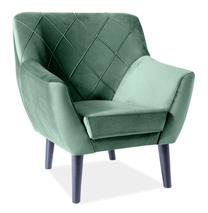 Krėslas Kier 1 Velvet, žalia sp., 75 cm x 76 cm x 90 cm