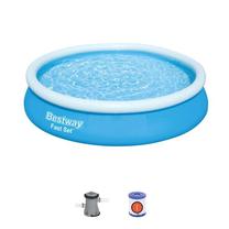 Baseins, piepūšams Bestway Fast Set 57274, zila krās., 366 x 76 cm