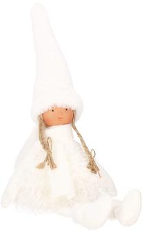 Ziemassvētku dekors Springos Gnome, 21 cm, balta krās.