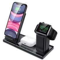 Įkroviklis ESR 3IN1 Wireless Station for iPhone/AirPods/iWatch, juoda sp., 10 W Prekė su pažeista pakuote.