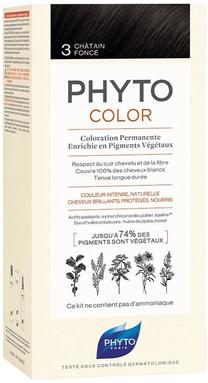 Kраска для волос Phyto Phytocolor, темно-коричневый цв., 3, 112 мл