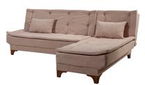 Kampinė sofa Hanah Home Kelebek Köþe 867UNQ1421, šviesiai ruda sp., dešininė, 107 x 225 cm x 81 cm
