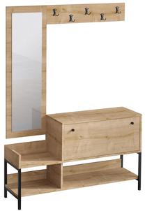Batų spintelė Kalune Design Nonso, ąžuolo sp., 120 cm x 35 cm x 70 cm