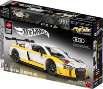 Konstruktorius, automobilis Mattel Hot Wheels Audi R8 LMS JFT18, 820 vnt., balta sp./geltona sp.