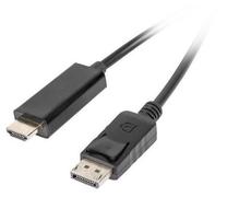 Vads Lanberg Display port male, HDMI A male, 1 m, melna krās.