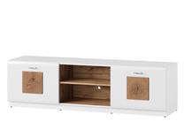 ТВ стол Szynaka Meble Wood 25, дубовый цв./белый цв., 155 см x 40 см x 44 см