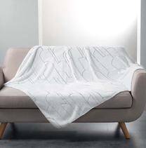 Pledas Douceur Domea, balta sp./sidabro sp., 125 cm x 150 cm