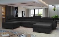 Kampinė sofa Josette Mat Velvet 99, juoda sp., kairinė, 200 x 370 cm x 98 cm