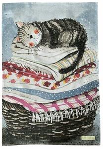 Virtuvinis rankšluostis Alex Clark Laundry Cat TT08, įvairių spalvų, 65 cm x 45 cm