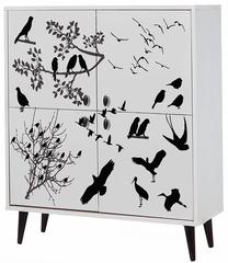 Spintelė Kalune Design Manyas, balta sp./juoda sp., 95 cm x 36 cm x 111 cm