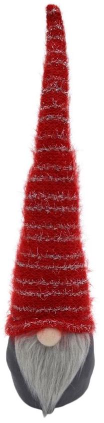 Kalėdinė dekoracija, "Nykštukas" Saska Garden Christmas Gnome GS250587, 42 cm, raudona sp./pilka sp.