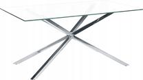 Valgomojo stalas Beliani Cora, skaidri sp./sidabro sp., 90 cm x 160 cm x 75 cm