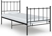 Lova viengulė VLX Metal 324946, 90 x 200 cm, juoda sp., be čiužinio, su grotelėmis