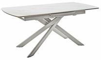 Valgomojo stalas išskleidžiamas MCakcent Vanino, balta sp./sidabro sp., 180 - 180230 cm x 90 cm x 76 cm