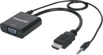 Адаптер Manhattan HDMI 19 pin male, VGA 15 pin female, 0.3 м