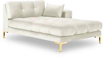 Sofa Micadoni Home Mamaia Velvet Chaise Longue Right, aukso sp./kreminė sp., dešininė, 185 x 102 cm x 75 cm