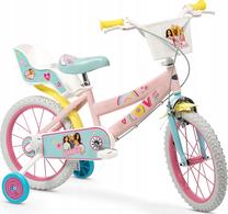 Vaikiškas dviratukas su papildomais ratukais, vaikų Toimsa Barbie T1665, rožinė sp., 16"