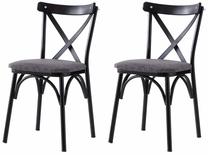 Kėdžių rinkinys Kalune Design Ekol 288 V2 974NMB1886, matinė, antracito sp./juoda sp., 40 cm x 42 cm x 81 cm, 2 vnt.