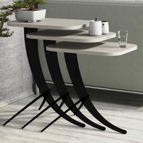 Журнальный столик Kalune Design Pion, черный цв./кремовый цв., 60 см x 35 см x 45 см