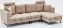 Kampinė sofa Hanah Home Nova 825BLC2823, juoda sp./smėlio sp., 88 x 121 cm x 84 cm