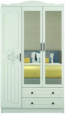 Spinta Kalune Design Meva 203, balta sp., 50 cm x 105 cm x 186 cm, su veidrodžiu