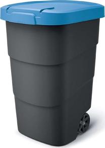 Atkritumu tvertne Prosperplast, zila krās./melna krās., 110 l, 58.2 cm x 54 cm
