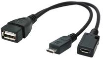 Adapteris Gembird USB-micro to USB 0.15m USB Micro-B female, USB 2.0 A female, 0.15 m, melna krās.