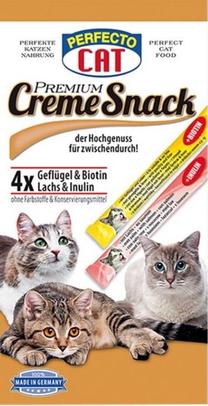 Skanėstas katėms Perfecto Premium Creme Snack, paukštiena/lašiša, 0.015 kg, 8 vnt.